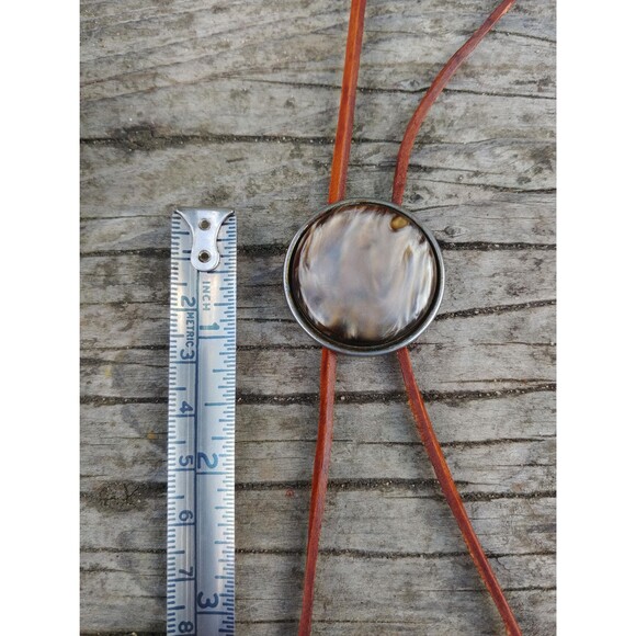 Handcrafted Faux Abalone Bolo Tie - Picture 10 of 10